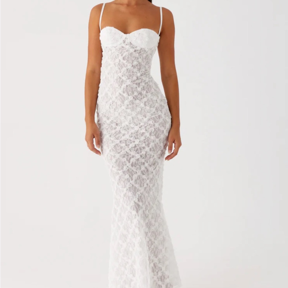 Peppermayo White Lace Maxi Dress